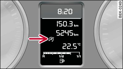 Cuadro de instrumentos sin sistema de información para el conductor: Parada del motor no disponible temporalmente